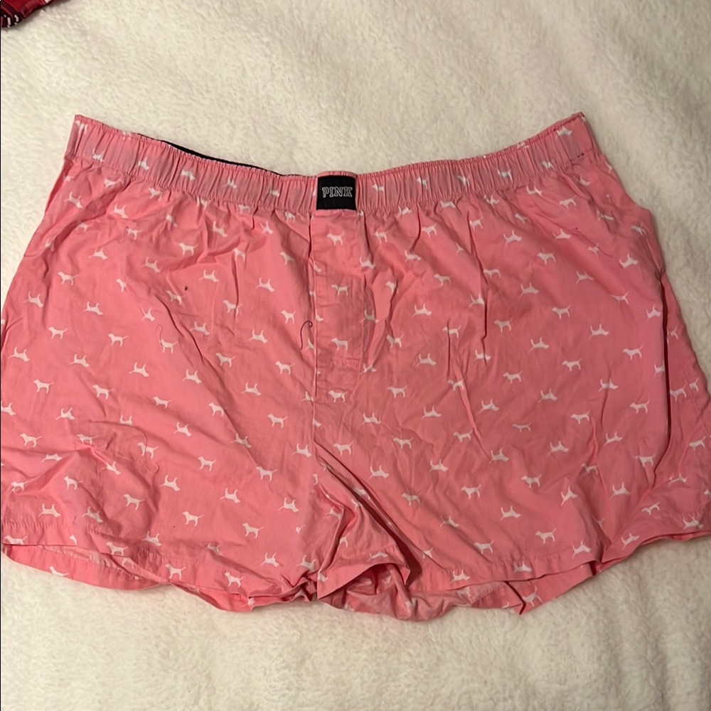 Pink Dog Print Boxer Sleep Shorts